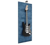 Support mural pour guitare avec lumière RVB et panneaux acoustiques | Affichage LED à changement de couleur pour guitares | 125 x 50 cm | Couleur de la lampe : noir | Couleur du panneau : bleu |