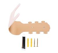Support Mural pour Guitare sans Trou avec Manchon de Protection en Silicone pour Guitares Basses, ukulélé, Crochet incurvé en métal Robuste, Installation sûre et Ferme sans (Gold)