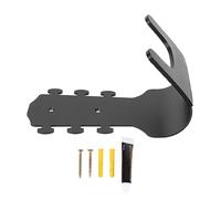 Support Mural pour Guitare sans Trou avec Manchon de Protection en Silicone pour Guitares Basses, ukulélé, Crochet incurvé en métal Robuste, Installation sûre et Ferme sans (Black)