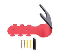 Support Mural pour Guitare sans Trou avec Manchon de Protection en Silicone pour Guitares Basses, ukulélé, Crochet incurvé en métal Robuste, Installation sûre et Ferme sans (Rose Red)