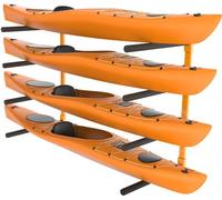 Support mural pour kayaks - Support pour kayaks peu encombrant pour 4 kayaks - Étagère de rangement robuste avec une capacité de charge de 181,6 kg - 1168 x 850 x 45 mm, longueur du bras de support 79