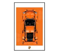 Support mural pour Le-Go Technic 42056 Voiture de course 911 GT3 RS Modèle de construction pour décorer des pièces ou collectionner Présentoir 50 x 80 cm (Style D)