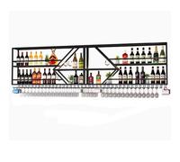 Support Mural pour Le vin Support à vin Mural Étagère à vin Murale Étagère de Bar de Rangement pour Cuisine à vin Murale avec Support en Verre Étagères murales pour Bouteilles d’Alcool avec