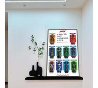 Support Mural pour Lego F1 Speed Champions - Compatible avec 10 Voitures de Course magnétiques, pour Les Fans de Lego, 50X80 cm(Uniquement pour Tableau Mural,sans modèle) (D)