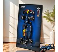 Support Mural pour Lego Technic Oracle Red Bull Racing RB20 42206 - Présentoir Vertical Premium avec Fond HD, Cadre d’Exposition Gain de Place pour Voiture F1, Décoration Maison/Bureau (Modèle Non)
