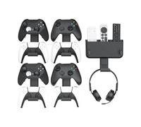 Support Mural pour Manette, Casque et Télécommande sans Perçage, 4 Packs de Jeux 8 Manettes, Support de Crochet de Suspension pour PS5/ PS4/ XBOX/ Switch, Support et Étagère Murale Holer avec Adhésifs
