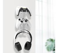 Support mural pour manette de jeu - 3 niveaux - Support universel en acrylique - Support de casque et manettes - Crochet de suspension avec vis pour tous les casques