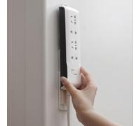 Support mural pour multiprise sans perforation - Fixation autocollante - Pour cuisine, maison, bureau - Blanc