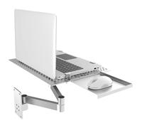 Support mural pour ordinateur portable avec plateau de souris, bras articulé réglable, alliage d'aluminium, supporte 8 kg pour station de travail de bureau