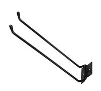 Support Mural pour Organiseur D'outils de Jardin Pliable en Fer Noir | Crochets Rabattables, Usage Intérieur ou Extérieur, pour Râteaux et Pelles, Optimisation de L'espace