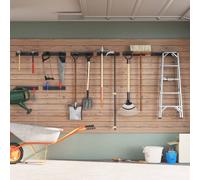 vidaXL Supports muraux pour outils de jardin 8 pcs noir acier
