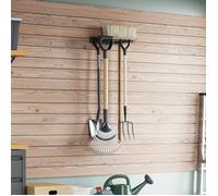 Support mural pour outils de jardin noir acier