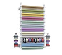 Support mural pour papier d'emballage, présentoir à rubans pour magasins de fleurs à 12 niveaux, support de rangement pour cravates, foulards, outils de couture, support de rangement pour fils (blanc