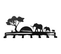 Support mural pour porte-clés - Support de rangement en métal adhésif, panneau de rangement à sept crochets | Pour l'affichage moderne de ferme d'appartement de couloir d'entrée, solution durable d'éc