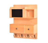 Support mural pour porte-poste,Porte-courrier et porte-clés mural | Porte-clés avec crochets | Porte-courrier en bois avec organisateur de courrier à tableau blanc avec décoration porte-clés pour tri