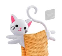 Support Mural pour Porte-Serviettes de Salle de Bain en Forme de Chat - Crochet décoratif 24 x 20 cm | Organisateur de Rangement Mignon et Amusant en Queue de pour Serviettes à Main, Peignoirs