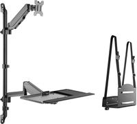 Support mural pour poste de travail assis - support pour moniteur Support mural pour clavier - poste