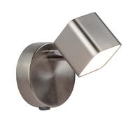 Support mural pour projecteur carré 4W Quad 1 flamme, argent satiné 3000K