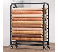 Support mural pour rouleau de tissu avec tige de suspension réglable et roulettes pour une organisation robuste