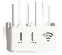 Support mural pour routeur sans perçage pour étagère WiFi, organiseur de câbles pour box TV avec fentes d'aération en rose (blanc)