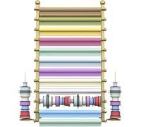 Support mural pour ruban de rangement pour papier d'emballage et porte-écharpe, décoration de salle de couture, emballage cadeau (taille : 70 x 20 x 120 cm, couleur : or)