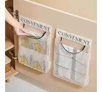Support mural pour sac poubelle de 29 cm de grande capacité | Peut contenir de nombreux sacs, économise de l'espace sur le comptoir, s'adapte aux petites cuisines, finition crème