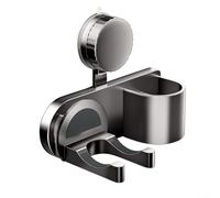 Support mural pour sèche-cheveux avec ventouse, organiseur de salle de bain pour outils et cordons de cheveux, solution de rangement en ABS gris pour un usage domestique (B)