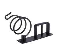 Support Mural pour Sèche Cheveux en Aluminium Noir, Rangement Maison | Organisateur Multiprise pour Salle de Bain, Solution Compacte pour Foyer, Usage Domestique, Finition Noire