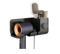 Support mural pour sèche-cheveux, support de sèche-cheveux pour la maison, l'hôtel, l'appartement et le salon de coiffure (noir)