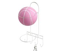 Support mural pour support de ballon, support mural pour support de basket-ball | Présentoir de stockage de football à 2 couches - Support de support de basket-ball polyvalent sans perçage pour