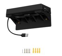 Support mural pour Switch/Switch OLED, Kit de montage mural avec 7 supports de cartes de jeu et 4 supports de Joy Con, 2 ports USB à ranger en toute sécurité près ou derrière la TV (Noir)