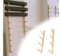 Support mural pour tapis de yoga Étagère De Rangement En Bois Pour Tapis De Yoga, Support De Rangement En Bois Pour Pilates À Plusieurs Niveaux Pour Centre De Bien-être(4pcs,Layer 4-72cm/28.3in)