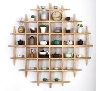 Support mural pour tasse à thé en bois massif, étagère décorative pour salon, cuisine, bureau