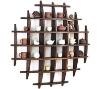 Support mural pour tasse à thé - Présentoir vintage en bois massif pour le salon, la cuisine et le bureau