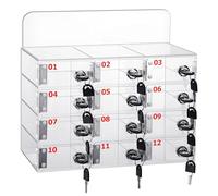 Support mural pour téléphone portable avec 12 compartiments, armoire verrouillable transparente avec clés, rangement sécurisé pour bureau et salle de classe.