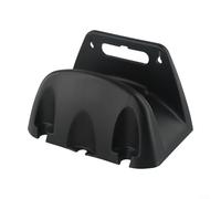 Support mural pour tuyau d'arrosage robuste pour rangement de tuyau d'arrosage extérieur avec crochet sécurisé pour rallonges et tuyaux d'air (noir)