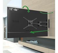 Support Mural Pour Tv De 101,6 Cm De Long, Mouvement Complet Articulé De 13 À 83 Pouces, Support D'Écran Plat/Incurvé À 4 Mouvements, Peut Supporter Jusqu'À 50 Kg, Extrêmement Extensible,