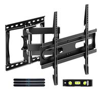 Support Mural Pour Tv De 32 À 65 Pouces, Support Pivotant Et Inclinable, Support Tv Full Motion Avec Double Bras Articulés, Convient Aux Goujons De 16"", Vesa Max 400 X 400 Mm