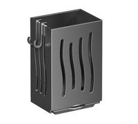 Support mural pour ustensiles de cuisine avec plateau d'égouttement, égouttoir à couverts en plastique ABS et boîte de rangement pour cuillères, fourchettes et éponges (noir)