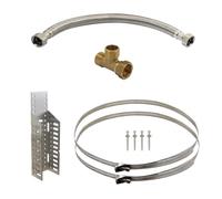 Support mural pour vase d'expansion sanitaire et chauffage fixation pour ballon d'eau chaude et pression kit complet universel avec bande de acier inoxydable serrage réglable (330mm avec valve tuyau)