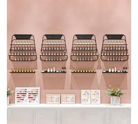 Support mural pour vernis à ongles, étagère murale pour rouge à lèvres, parfum, organiseurs d'huiles essentielles pour salon de manucure, ensemble de présentoirs en métal (couleur : noir, taille