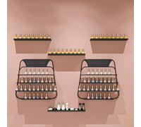 Support mural pour vernis à ongles, étagère murale pour rouge à lèvres, parfum, organiseurs d'huiles essentielles pour salon de manucure, ensemble de présentoirs en métal (couleur : noir, taille