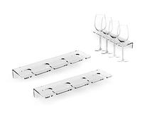 Support mural pour verres à vin en acrylique, vaisselle sous l'armoire, support de verre à vin et support de rangement pour lunettes, armoire de cuisine (transparent, 2 pièces)