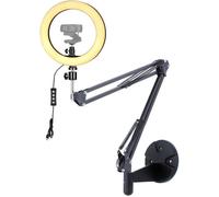 Support Mural Pour Webcam Avec Anneau Lumineux De 26 Cm Compatible Avec Les Webcams Logitech C920S Streamcam C922X C930 C925E Br