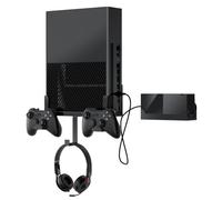 Support mural pour Xbox One, kit de montage mural pour Xbox One Original + support de brique d'alimentation, avec support de manette amovible et support pour casque, support Xbox One