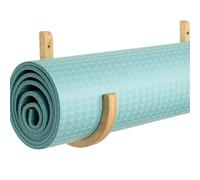 Support Mural Pour Yoga 2pcs Wood Yoga Mat Rack Foam Massage Roller Wall Shelf Studio Storage Solution Mounted Wooden Organizer Stand