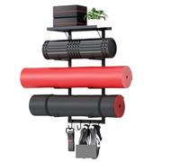 Support Mural Pour Yoga Wall Mount Yoga Mat Holder With Hooks For Storage, Home Organizer Shelf