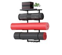 Support Mural Pour Yoga Yoga Mat Holder Wall Mount Accessory Storage Rack Home Gym Accessories Organizer Floating Shelf And Hooks For Hanging
