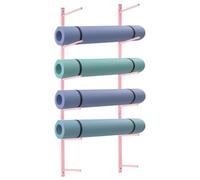 Support Mural Pour Yoga Yoga Mat Holder Wall Mount Storage Organizer Skateboard For Foam Rollers(Pink)