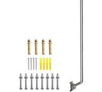 Support mural réglable pour antenne robuste de 53" - Support de mât J-Pole en acier inoxydable 430 pour Starlink (adaptateur requis), antennes TV, stations météo - Diamètre extérieur 1,38" Base